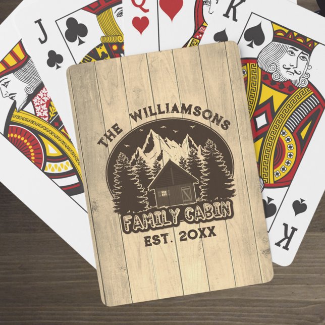 Baraja De Cartas Naturaleza de la Madera Rústica Familia Cabina Nom (Subido por el creador)
