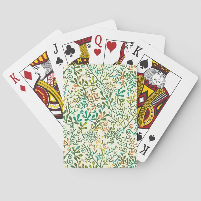 Baraja De Cartas Naturaleza de las hojas botánicas (Reverso)