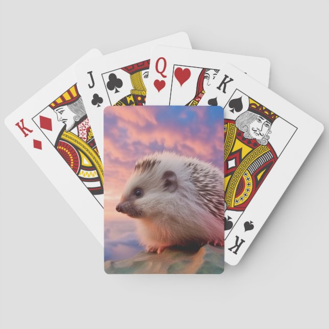 Baraja De Cartas Naturaleza de los animales de los edgehog (Reverso)