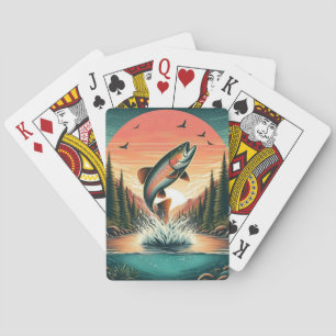 Baraja De Cartas Naturaleza de trucha del exterior