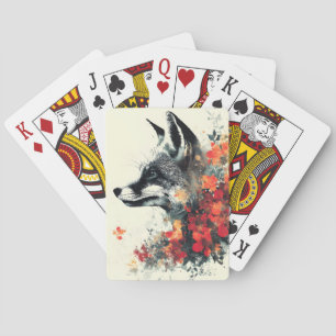 Baraja De Cartas Naturaleza de vida silvestre Boho Floral Fox