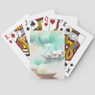 Baraja De Cartas Naturaleza del paisaje del puerto pesquero