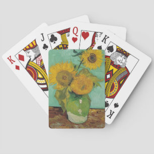 Baraja De Cartas naturaleza muerta - jarrón con tres girasoles, van
