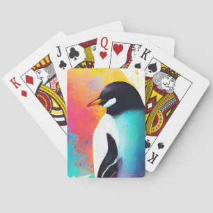 Baraja De Cartas Naturaleza salvaje pingüino Color animal Pintura d