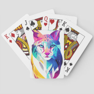 Baraja De Cartas Naturaleza silvestre Lynx Color animal Pintura de