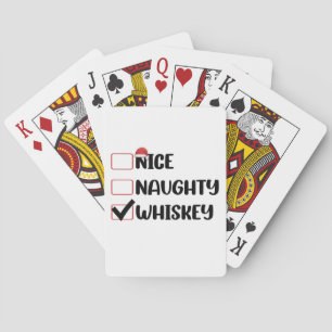 Baraja De Cartas Naughty Nice Whiskey Santa Navidades List