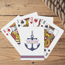 Baraja De Cartas Nautical Anchor personalizado