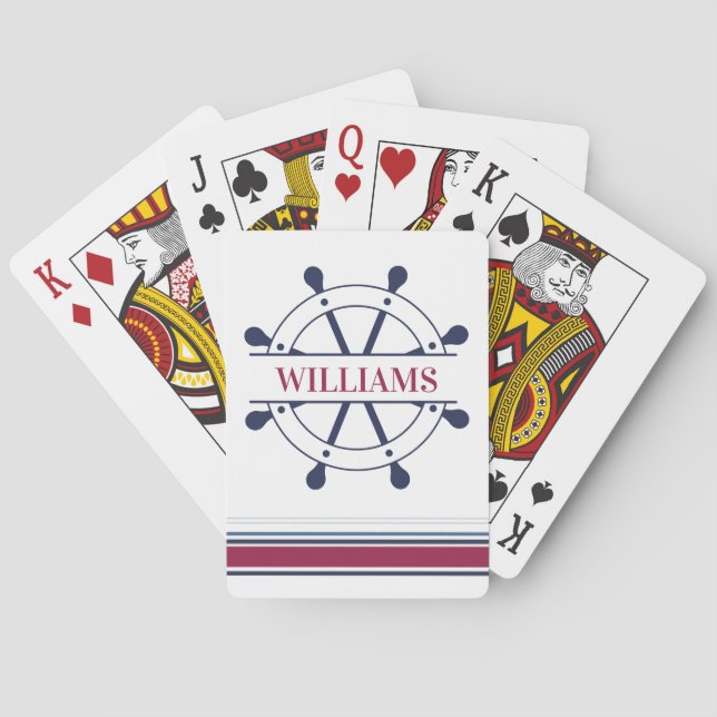 Baraja De Cartas Nautical Personalizado (Reverso)
