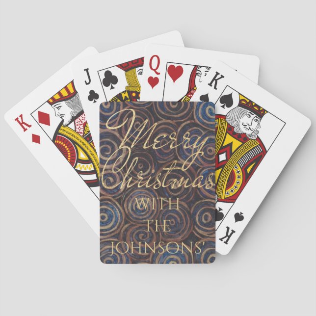 Baraja De Cartas Nave y Swirls Gold de los navidades (Reverso)
