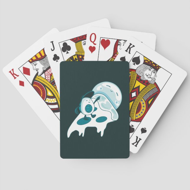 Baraja De Cartas Navegación en aguacate sobre una rebanada de hielo (Reverso)