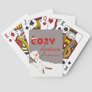 Baraja De Cartas Navidad Acogedora Muñeco de Nieve Lindo