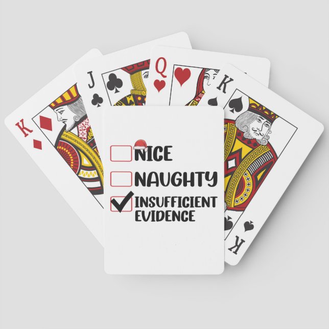 Baraja De Cartas Navidad Bien Mal Evidencia Insuficiente  (Reverso)