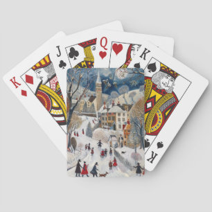 Baraja De Cartas Navidad Clásica en un Pueblo Pequeño