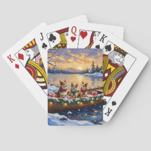 Baraja De Cartas Navidad con barco de Chin japonés