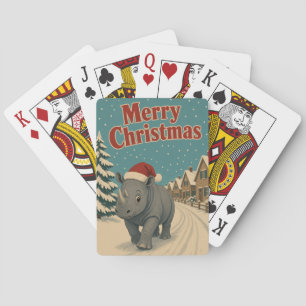 Baraja De Cartas Navidad de animales en Rhino Village Lane