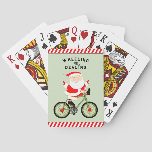 Baraja De Cartas Navidad de Ciclista Divertida (Reverso)