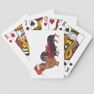 Baraja De Cartas Navidad de los Dachshunds