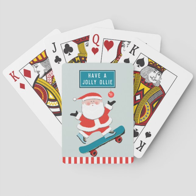 Baraja De Cartas Navidad de patinaje (Reverso)