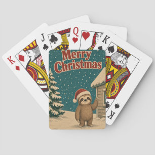 Baraja De Cartas Navidad del animal del borde de la cabaña del pere