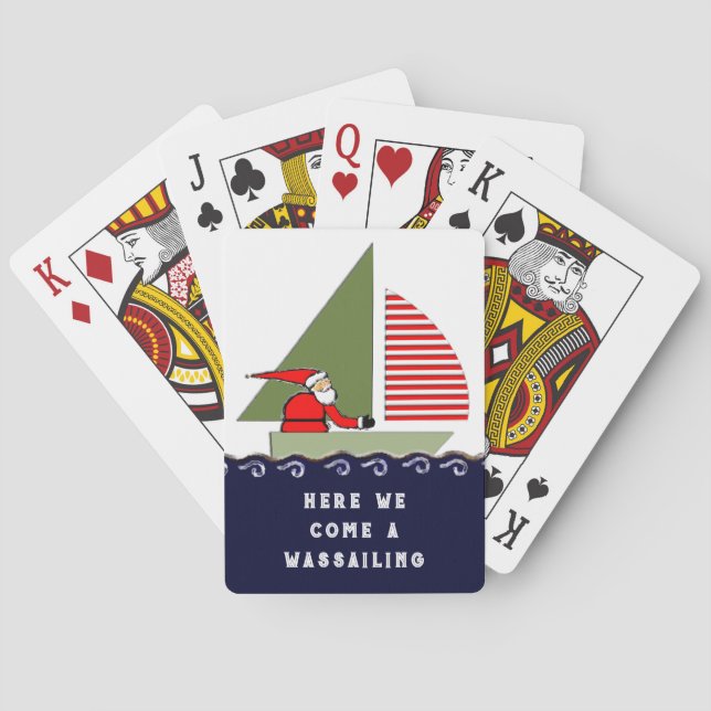 Baraja De Cartas Navidad divertida navegando (Reverso)