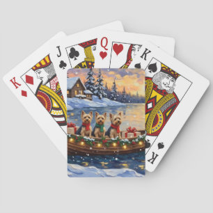 Baraja De Cartas Navidad en Barco con Yorkipoo