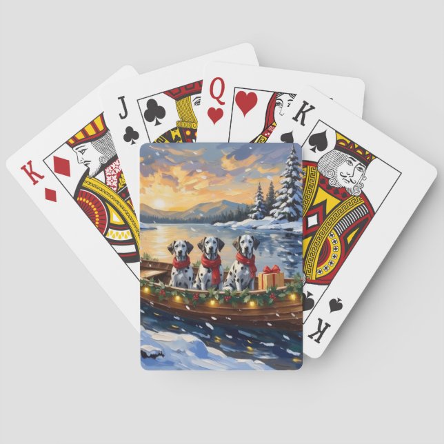 Baraja De Cartas Navidad en Barco Dalmata (Reverso)