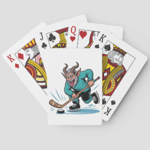 Baraja De Cartas Navidad Jugando Hockey sobre Hielo Espeluznante Na