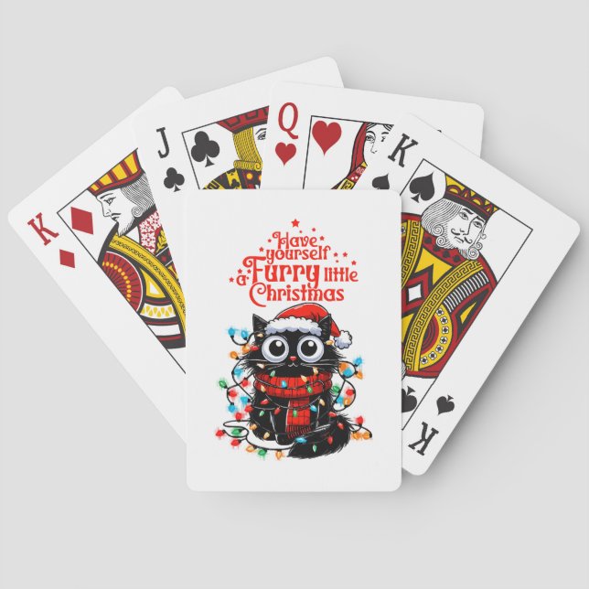 Baraja De Cartas Navidad Peluda Pequeña (Reverso)