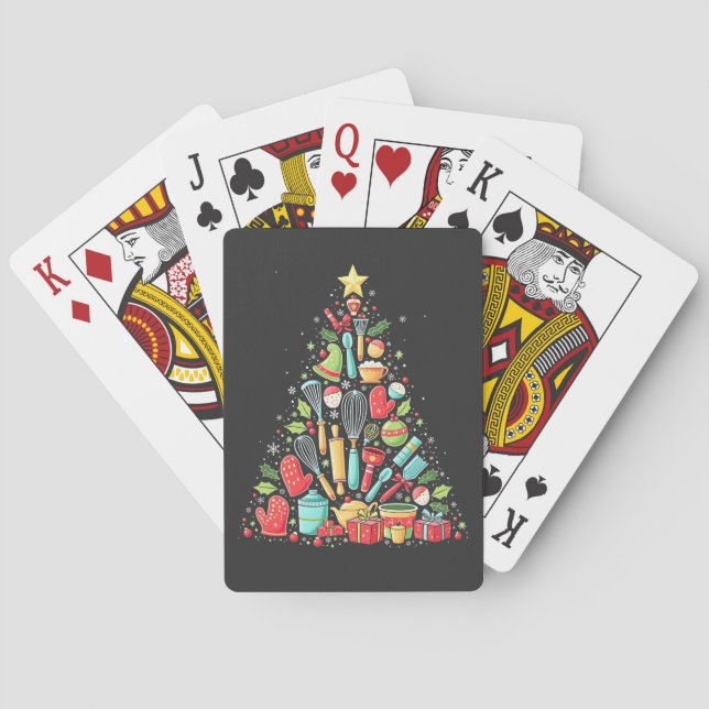 Baraja De Cartas Navidad Tree Baking Chef Cook Xmas (Reverso)