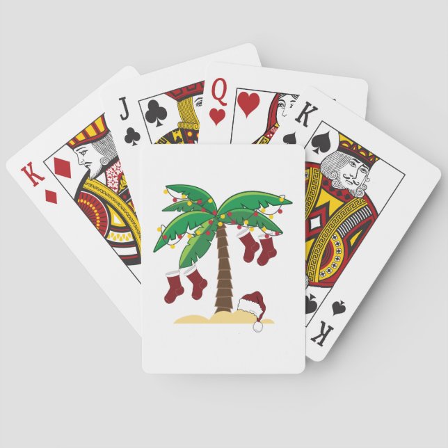 Baraja De Cartas Navidad tropical (Reverso)