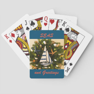 Baraja De Cartas Navidad Tropical Costera 'Mares y Saludos'