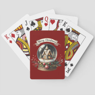 Baraja De Cartas Navidades acogedores Escena de la cabaña de glóbul