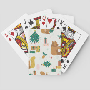 Baraja De Cartas Navidades Animales Forestales: Vibe de época