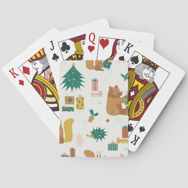 Baraja De Cartas Navidades Animales Forestales: Vibe de época (Reverso)