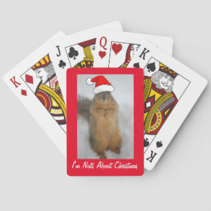 Baraja De Cartas Navidades ardilla con Santa Claus