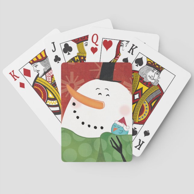 Baraja De Cartas Navidades azules tapan con cacao oscuro (Reverso)