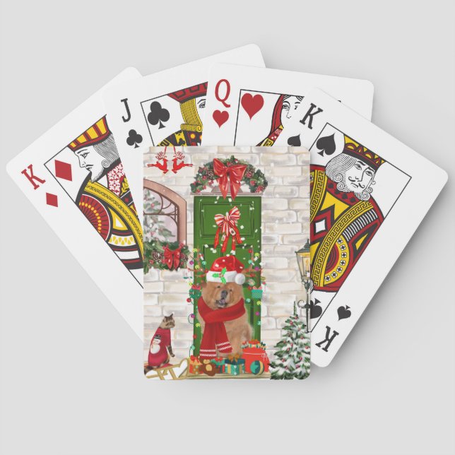 Baraja De Cartas Navidades Chow Chow Dog (Reverso)