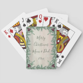 Baraja De Cartas Navidades de Borgoña Berry Holly Pine