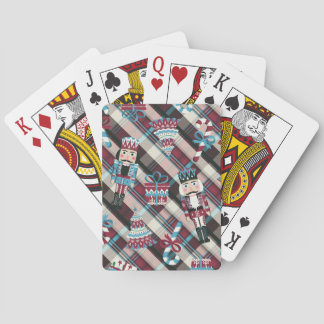 Baraja De Cartas Navidades de cachiporras de borgoña azul