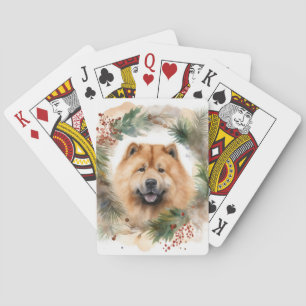 Baraja De Cartas navidades de chow Wreath Festimes Pup