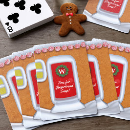 Baraja De Cartas Navidades de clase Gingerbread Casa Monograma vaca