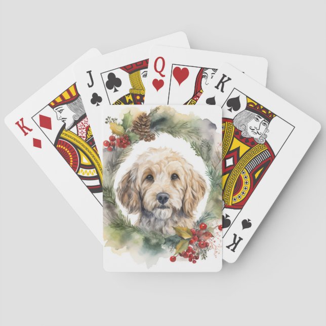 Baraja De Cartas Navidades de Cockapoo Cachorro festivo (Reverso)