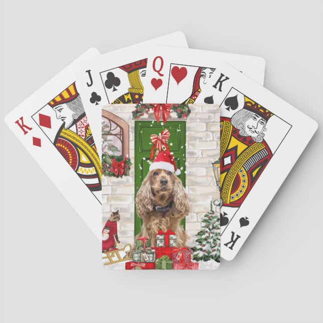 Baraja De Cartas Navidades de Cocker Spaniel Dog (Reverso)