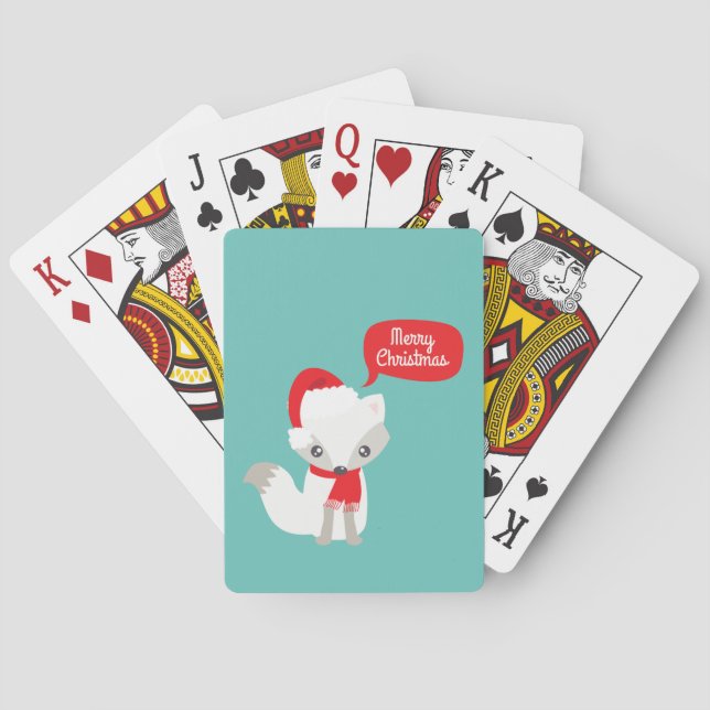 Baraja De Cartas Navidades de colores retro Fox (Reverso)