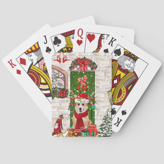Baraja De Cartas navidades de corgi Dog (Reverso)
