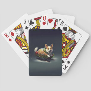 Baraja De Cartas Navidades de Corgi nevan invierno