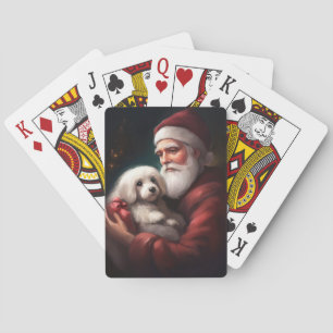 Baraja De Cartas Navidades De Cotton De Tulear Con Santa Claus