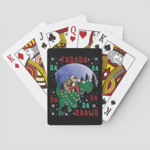 Baraja De Cartas Navidades de Dinosaurios Santa Claus