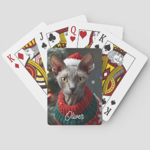 Baraja De Cartas Navidades de gatos rex de cornualles festivos pers