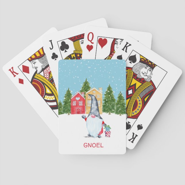 Baraja De Cartas Navidades de Gnome singulares (Reverso)